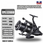 K&otilde;rge j&otilde;udlusega spinningurull mere- ja magevee jaoks topeltpidurduse ja suure vabastusj&otilde;uga, 6+1BB laager ja topelt juhtvarras 12000 must