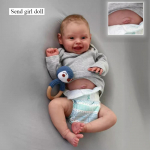 20'' 50cm Elus Reborn Beebi Nukud Harper T&auml;ielikult Vin&uuml;&uuml;lkeha Armas Naeratav N&auml;gu Dimplitega Vastss&uuml;ndinu Nukk K&auml;si 3D Maalitud Nahk Realistlik Simulatsiooninukk girl doll