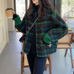 Naiste Kevad-S&uuml;gis Faux Ka&scaron;miir Tweed Jakk Korea Versioon L&otilde;tv L&uuml;hike Jakk L