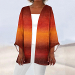 Naiste vabaaja mood tr&uuml;kitud kerge keskmise pikkusega jope kardigan XL