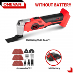ONEVAN 20000OPM Elektriline Ostsilleeriv Multifunktsionaalne T&ouml;&ouml;riist L&otilde;ikur Trimmer Saag Labidas Puidut&ouml;&ouml;riist Makita 18V Aku Pinni jaoks Without Battery
