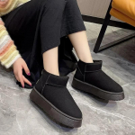 Uued talvised naiste l&uuml;hikesed pl&uuml;&uuml;sist soojad lumesaapad Lamedad vabaajajalatsid Seemisnahast karusnahast Chelsea poolsaapad platvormil naiste kingad Botas Mujer 41