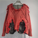 Naiste Ebaregulaarne Vana Kampsun Patchwork Taskutega Disain Vintage Pesitud Denim Kampsun 2XL