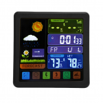 Juhtmeta ilmajaam, V&auml;rvilise puuteekraaniga ilmakell, Sise- ja v&auml;listemperatuuri/niiskuse m&otilde;&otilde;tja kauganduriga, TS-3310-BK (black)
