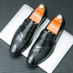 Mood Luksusbr&auml;nd Meeste Nahast Kingad Mustad Peales&otilde;idetavad Krokodillimustriga Vabaaja Meeste Kleidikingad Pulm Kontor Bankett Loaferid Kingad Meestele 38