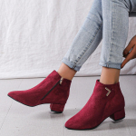 Moodsad L&uuml;hikesed Naiste Talvesaapad 2025 Uued Suede Kleit Naiste Soojad Elegantse Keskmise Kontsaga Villased Soojad Naiste Pahkluusaapad 35 punane