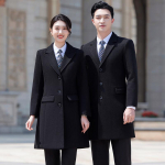 Terman Unisex Padded Mid-Length Wool Blend Overcoat 2XL