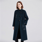 Women's Elegant Double-Faced Wool Long Coat XL