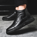 Mood Meeste Nahksaabas Lumisaabas Soe Mitmek&uuml;lgne Puuvillane Kinga K&otilde;rge S&auml;&auml;rega Vabaaja Nahkkinga Briti Stiilis Meeste Saabas Trend 2024 39 must