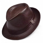 Meeste veisenahast Fedora m&uuml;ts - S&uuml;gis/Talv Retro nahast h&auml;rrasmehe jazzkork keskealistele ja eakatele Adjustable XL (57-58cm)