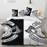 Viikingite tekikottide komplekt P&otilde;hjamaiste viikingiruunikate tr&uuml;kiga voodipesukomplekt lastele teismelistele meestele kuninglik suurus 2/3 tk pehme pol&uuml;ester teki kate 70x133cm 2pcs black