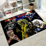 3D I-Iron-Maidens Muusikaansambli Kunstiline Vaip Magamistoa Elutoa Diivani Kodu Uksemati Dekoratsiooni jaoks, Suur Laste Libisemisvastane P&otilde;randamatt 40x60cm( 15x23in )