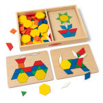 Melissa & Doug Puidust m&auml;nguasjad Mustrikivid tahvliga, 125 osa, Autentne, 29 yellow