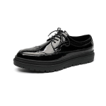 L&auml;ikivad nahast meeste tossud Moodsad k&otilde;rgetasemelised luksuslikud vabaajajalatsid Mustad brogue-stiilis pitsiga vabaajajalatsid Madalad jalatsid Zapatillas Hombre 44