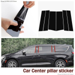 For Chrysler Pacifica Grand Jielong car window decoration door frame bright black center pillar sticker 17-24 Pacifica 6PCS black