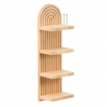 3-korruselised puidust seinariiulid Boho kaarjas ujuv riiul Ladustamine Boho maal&auml;hedane lillepoti hoidja vaasiekraan Home Decor riiul
