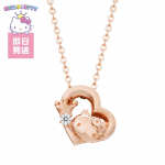 Hello Kitty Kaelakee 45. Aastap&auml;eva Meenustustarvik S&uuml;damekujuline Kroon Sanrio Tegelased Kuupmeetriline Tsirkoonium H&otilde;be 925 40cm Roosa Kuld valge ristikujuline Kingitus