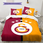 Galatasaray S.K Muster Voodipesu, Tekikomplekt Tekikate Padjap&uuml;&uuml;r Kodu S&uuml;nnip&auml;evakingitus (1 * tekikott + 2 * padjap&uuml;&uuml;ri, ilma s&uuml;damikuta) 135x200cm orange