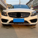 For W205 C-Class C180 C200 C260 2015-2018 Set L+R Front Bumper Fog Lamp Grill Grille ert Face Bar Cover-A87Q must