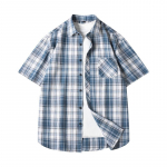 Suves&auml;rk Trend Plaid Style vabaaja hingav l&uuml;hikeste varrukatega meeste top L