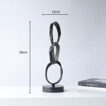 Abstraktne Metallist Geomeetriline Ring Ornament H&otilde;bedane R&otilde;ngas Ebakorrap&auml;rane Skulptuur Dekoratiivsed Figuriinid Kodu Dekoratsiooni Tarvikud