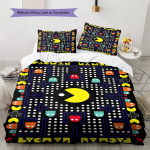 Pacmani Mustriga Voodipesu Tekikott Komplekt Tekikott Padjap&uuml;&uuml;r Kodu Kaunistus Kingitus (1 * tekikott + 2 * padjap&uuml;&uuml;ri, ilma s&uuml;damikuta) 135x200cm