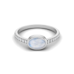 7x5 MM Ovaalse l&otilde;ikega Kuukivi 925 Sterling H&otilde;be Solitaire Naiste Kihluses&otilde;rmus 10 valge