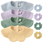 GoUseGo Beebikomplekt Kroonleht &Uuml;hev&auml;rviline Looduslik Beebi Beebipidu Kingitus Pudip&otilde;lled, Veekindel, 4, 6-kihiline Marli, Suur, 360-kraadine Pudip&otilde;ll, V&auml;rv, 100% Puuvill, V&auml;rv,