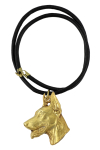 Dobermann, Doberman Pinscher, Dobie I - necklace with a dog in a gift box, gold-plated pendant for a dog lover, striking jewelry by Art-Dog black