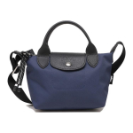 Longchamp Le Pliage Energy 17 Kl&otilde;psuga t&otilde;mblukuga Sulgemine L&uuml;hike K&auml;epide L&otilde;uend Nahast &Auml;&auml;risega V&auml;ike &Otilde;lakott Naiste k&auml;ekotid Sinine 1500HSR006 Old Version-Non-Detachable Shoulder Strap