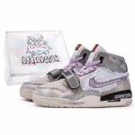 Jordan Legacy 312 Vintage Basketball Shoes Women's High top Gray/Purple AT4040-126(TeamM--BOX) 36