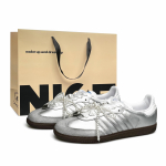 Adidas Originals SAMBA OG Moonlight Ballet Large Pearl Lightweight Low top Skateboard Shoes Unisex Silver B75806(Team920-SBOX) 35⅔