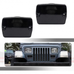 Suitsutatud klaas Must korpus komplekt &Uuml;hilduv 1987-1995 Jeep Wrangler YJ Kokkupanek Asendus OEM Esipamper Kaass&otilde;itja suunatule korpus Turn signal Smoked housin