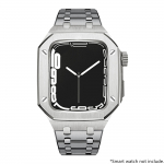 Luksuslik roostevabast terasest modifikatsiooni komplekt Apple Watch 11 10 9 8 7 46 45 41 jaoks, metallkorpus iWatch 6 5 4 3 SE 44 40 jaoks, rihmakomplekt 40mm-Series 6 5 4 SE h&otilde;be