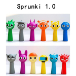 Kuum uus 6 stiili 12 tk/komplekt Mini Sprunki tegelaskuju m&auml;nguasi Multifilm Sprunki Wenda mudel Nukud Figuriinid Lastele K&otilde;rge kvaliteediga kingitus blue