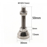 4 tk Reguleeritavad Jalatallad Dia 30mm 304 Roostevabast Terasest Fikseeritud Masinajalad T&ouml;&ouml;stuslikuks/M&ouml;&ouml;bli Tasakaalu Toetamiseks 4 Pcs