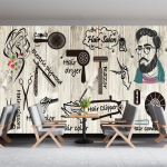 Raseerimissalongi tapeet Juuksurisalongi seinamaal Juuksuri salong Ilusalong K&uuml;&uuml;nesalongi tapeet 200 cm(W) x 140 cm(H)