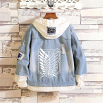 R&uuml;nnak Titanile: Eren, Mikasa, Levi Survey Corpsi vabaaja teksajakk (Unisex) S