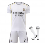 Cristiano Ronaldo 7 Real Madrid 25-26 Kodus&auml;rgi Komplekt Valge F&auml;nni Versioon T&auml;iskasvanud Noored 110-120 CM valge