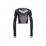 Adidas X Stella McCartney Collaboration FW22 Tst Ls l&uuml;hikese disainiga &uuml;mara kaelusega spordi pikkade varrukatega T-s&auml;rk, naiste top, hall HN2883 XL
