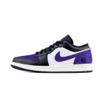 Jordan Air Jordan 1 Luksuslik t&auml;navamoe jalatsid Kulumiskindel Madal top Vintage korvpallijalatsid Unisex Must Lilla 553558-081(Team1253-1) 36