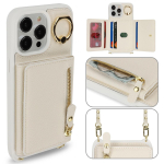Nahast Ristkorraldaja Rahakott &Uuml;mbris iPhone 15 14 13 12 11 Pro Max XS X XR jaoks Kaitsekate R&otilde;ngashoidja T&otilde;mblukuga Kaardihoidja Kott For iphone 13pro white