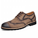 Meeste Nahast Kingad Suurus 38~46 Brogue Ametlikud Kingad Mees Pulma Nahast Sotsiaalne Kingitus Mehelik Retro Suede Nahk 38 khaki