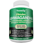 Kvaliteetne mahe Ashwagandha 1600mg koos musta pipra ekstraktiga, 120 taimekapslit 120PCS blue