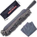 TAKAVU Auto tolmuimeja 360&deg; Mikrofiiber S&otilde;rm Tugev ja mugav k&auml;epide Ebemevaba ja kriimustusvaba Sisaldab mikrofiiberr&auml;tikut Sobib kasutamiseks Microfiber Mesh gray