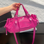 Disain PU Nahast Padjakujulised K&auml;ekotid Naistele Uus Mood Lihtne Trendiline Naiste &Otilde;la Crossbody Kott 34x12x18cm roosa punane v&auml;rv