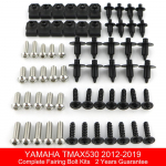 Yamaha TMAX 530 TMAX530 2012-2019 t&auml;ielikuks t&auml;isvoolunduse poldikomplektiks Kerepaneelide kruvid Terasest klambrid Kiirmutrid Kattepoldid h&otilde;be