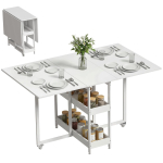 Neljainimese kokkupandava lauaga laud - Valge 133.4 x 80 x 75 cm valge