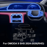 OMODA 9 SHS 2026 2025 2024 jaoks PPF Kaitsekile Auto L&auml;bipaistev TPU GPS Navigatsioon K&auml;igukangi Paneel Keskkonsooli Tarvikud blue
