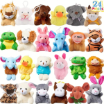 24 tk Minilooma pehmet m&auml;nguasja komplekt Kawaii looma v&otilde;tmehoidja Peened dekoratiivesemed V&auml;ike pehme loom S&uuml;nnip&auml;evakingitus s&otilde;brale pink